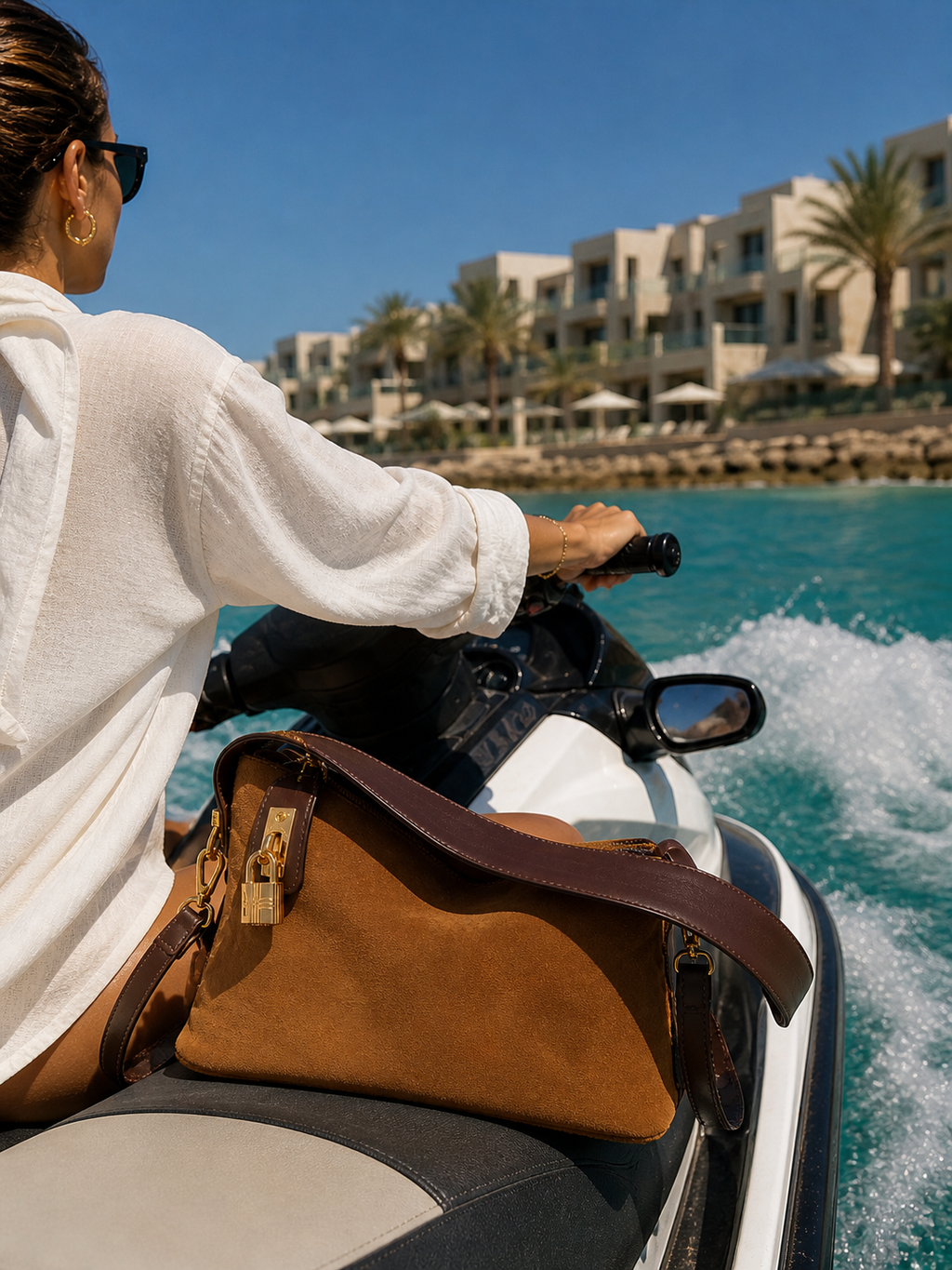 Suede Whisper Shoulder Bag - Caramel Brown